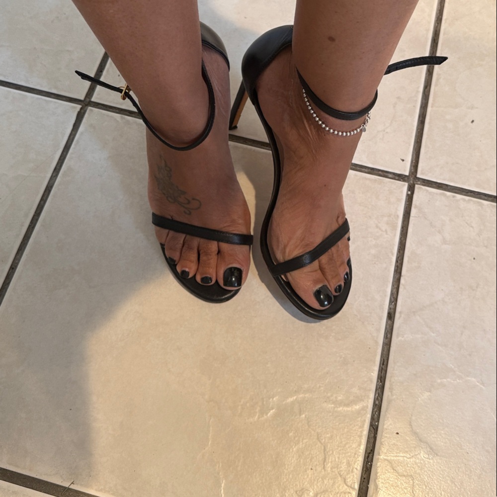 Stuart Weitzman Black Strappy Heels - Picture 8 of 8